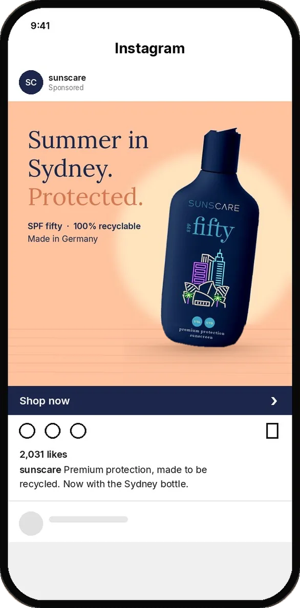 Meta ad: Summer in Sydney. Protected.